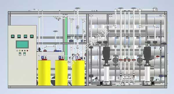 成套撬裝超濾、反滲透設(shè)備前視圖